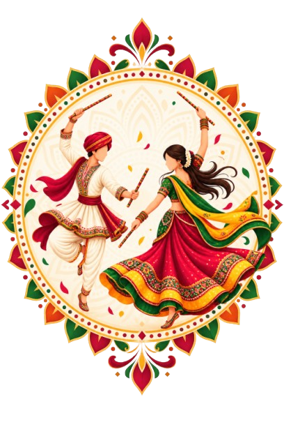 Students celebrating Navras together through Garba